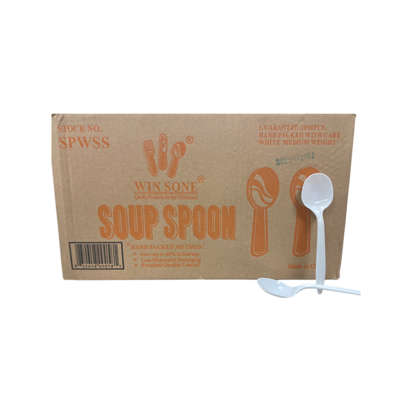 SOUP SPOON WHITE MEDIUM WEIGHT