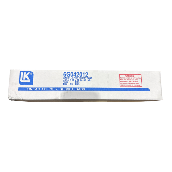 PORTION POLY CLEAR BAG 4X2X12