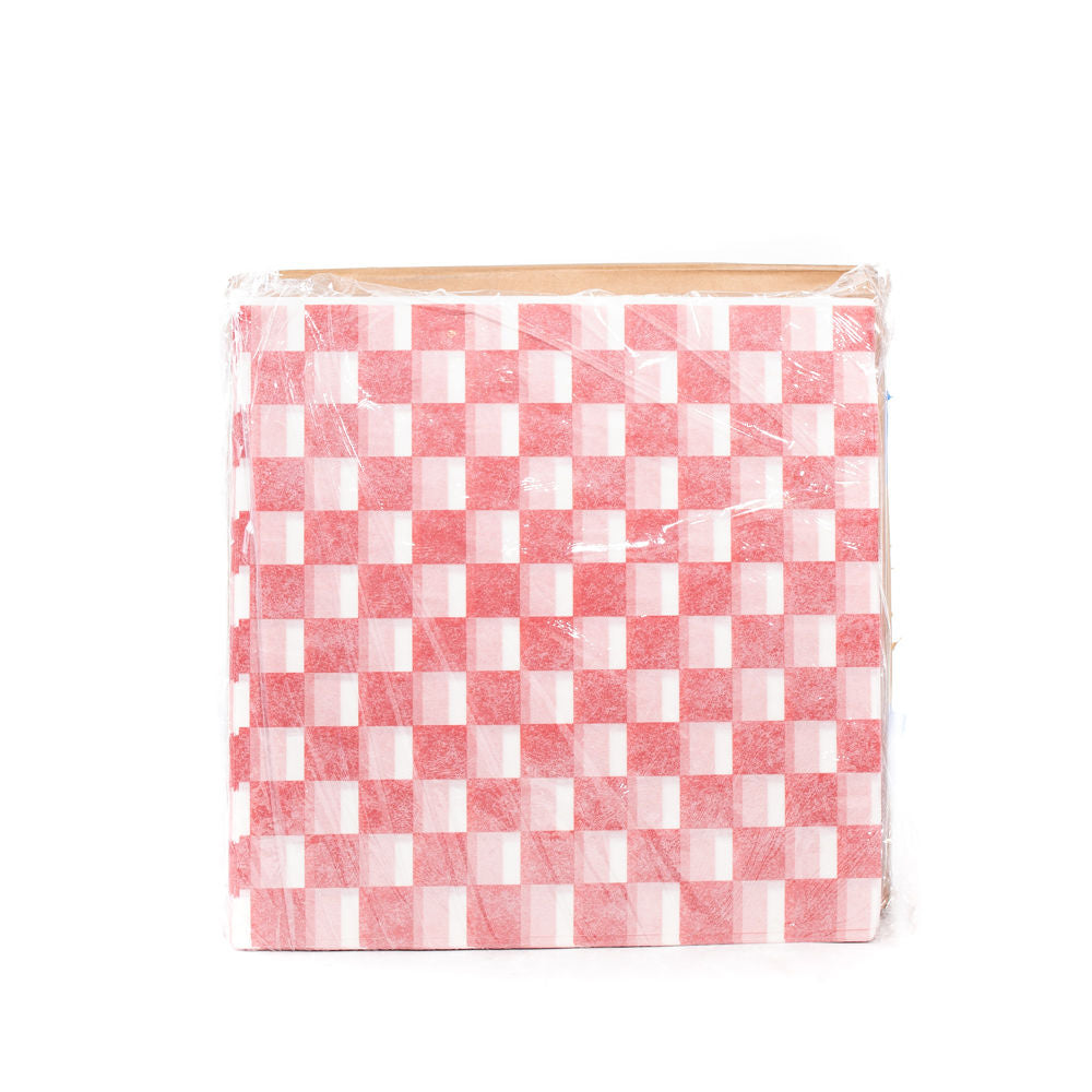 RED & WHITE CHECK WAX PAPER 12X12